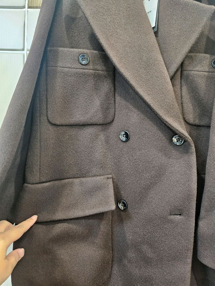 시스템 울 블렌드 포켓 더블코트--3