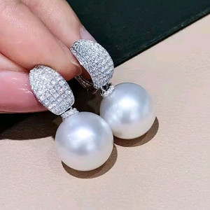 우아하고 세련된 고급 진주 귀걸이()새것