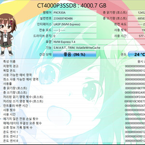 [중고] Crucial P3 4TB NVMe M.2 SSD (CT4000P3SSD8) 판매합니다