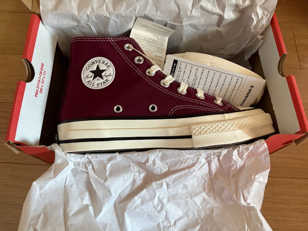 (새상품)척테일러 70 컨버스하이 버건디 230--3