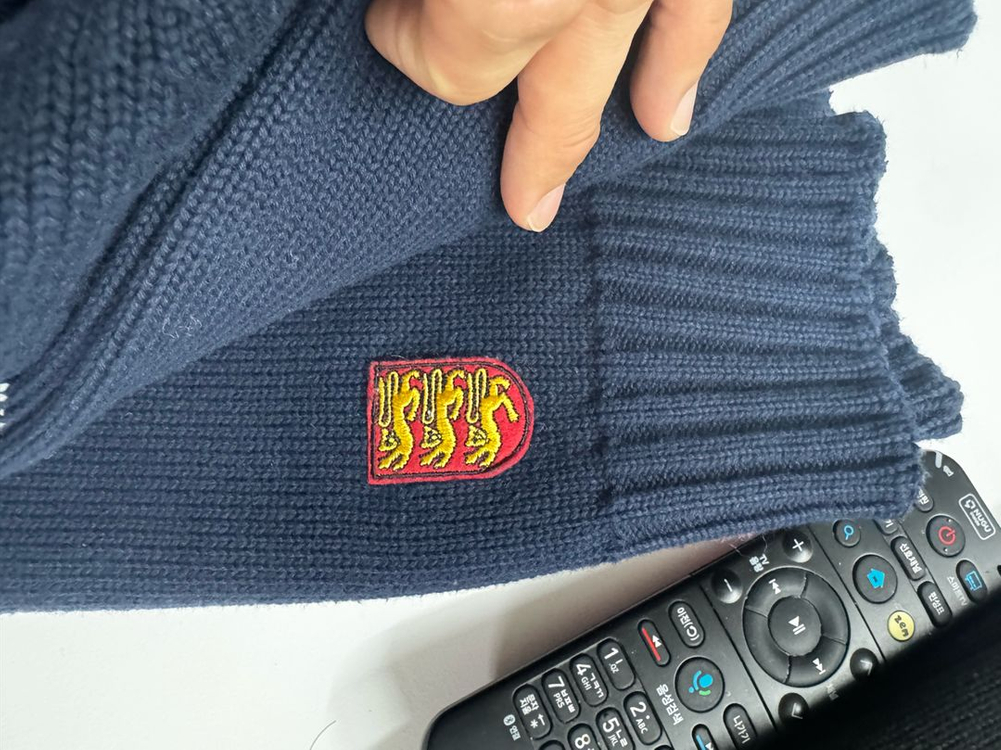 [XL] 건지울른스 니트 코튼 나그랑 크루넥 스웨터 Navy--5