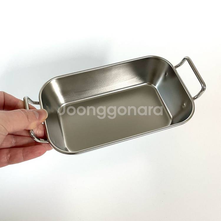 스텐접시, 사각볼 새상품--3