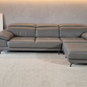 자코모 엘리오 슈렁큰 천연가죽 3.5인 소파+스툴(헤드레스트기능)