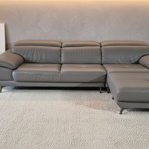 자코모 엘리오 슈렁큰 천연가죽 3.5인 소파+스툴(헤드레스트기능)