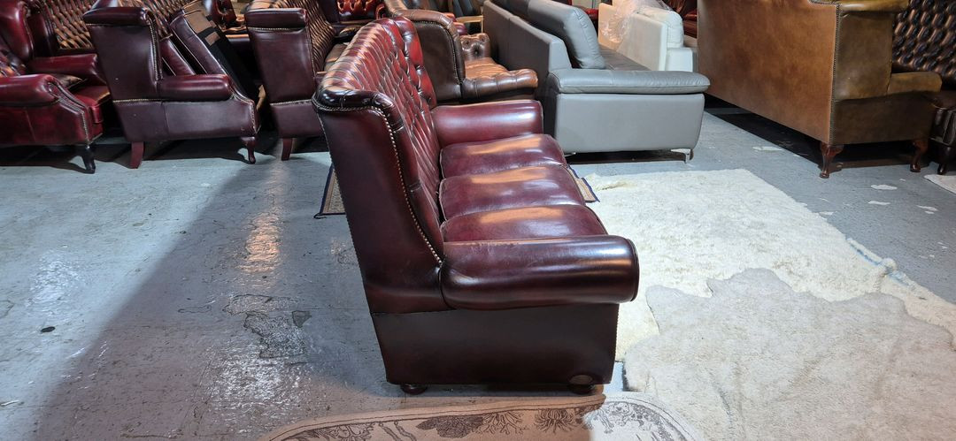 영국 오리지날 체스터필드 최고급 전체 천연가죽 3인소파--8