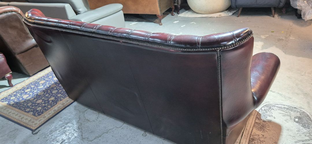 영국 오리지날 체스터필드 최고급 전체 천연가죽 3인소파--9