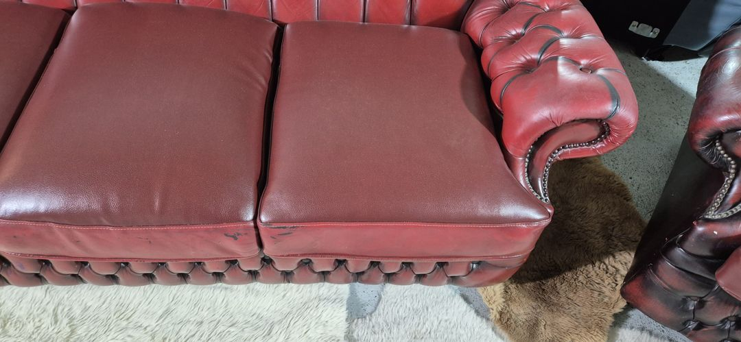 영국 체스터필드 최고급 전체 천연가죽 3+1+1인소파--5