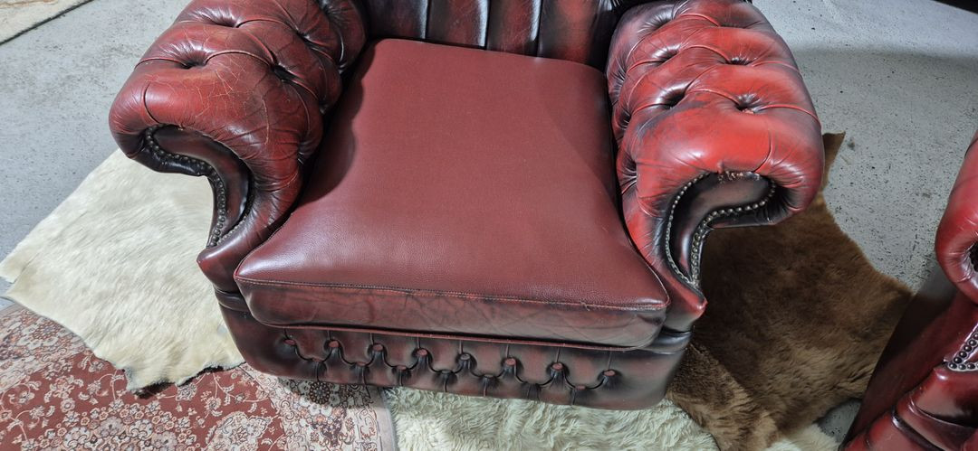 영국 체스터필드 최고급 전체 천연가죽 3+1+1인소파--8