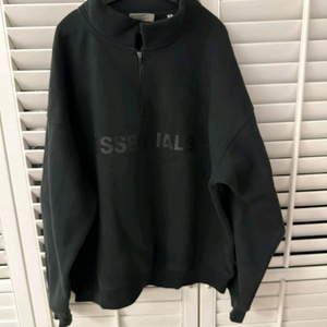 피오갓 새상품 Fear of God 에센셜 하프집업 스웨터 블랙 XL