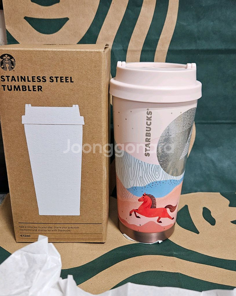 새상품S급]스타벅스 SS 와일드테일 적마 엘마 텀블러 473ml--7