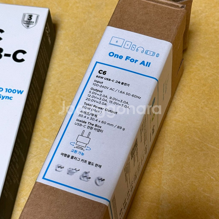 델타 이너지 C6 GaN 60W PD3.0 C타입 고속 충전기 미개봉 새상품 판매합니다.--5