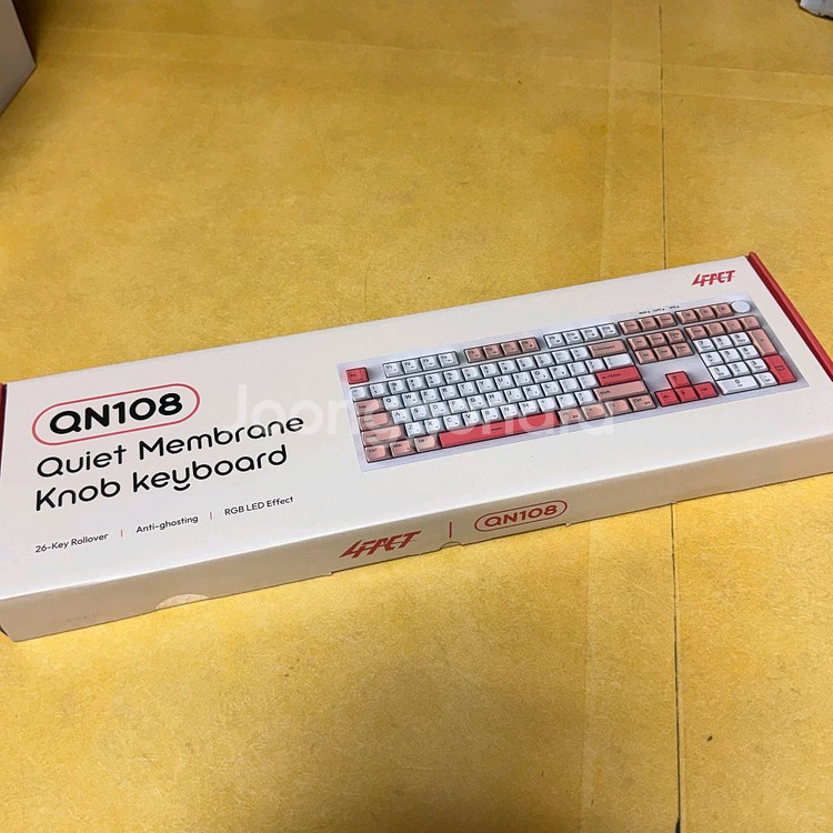 포팩트 QN108 저소음 노브 유선 108키 스트로베리 밀크, 멤브레인 키보드 미개봉 새상품 판매합니다.--2