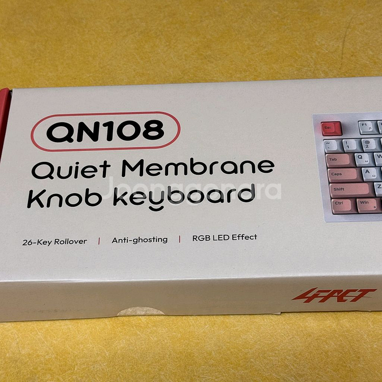 포팩트 QN108 저소음 노브 유선 108키 스트로베리 밀크, 멤브레인 키보드 미개봉 새상품 판매합니다.--4