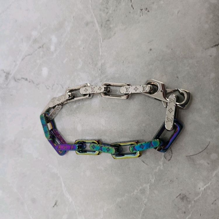 한정판 루이비통 모노그램 버질아블로 체인 팔찌 레인보우 판매 이미지