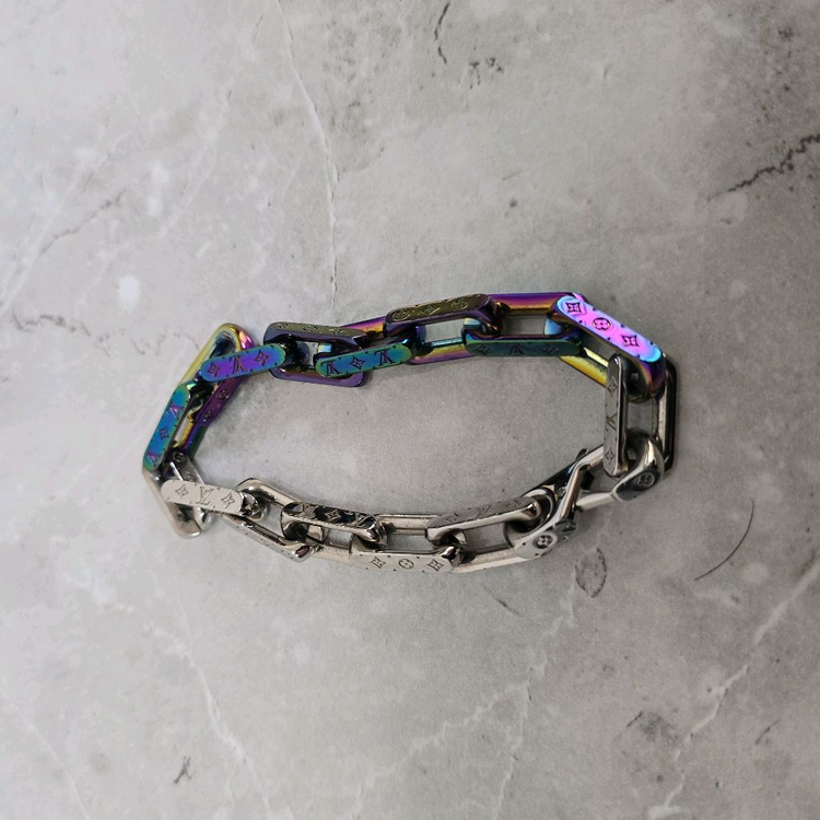 한정판 루이비통 모노그램 버질아블로 체인 팔찌 레인보우 판매 이미지