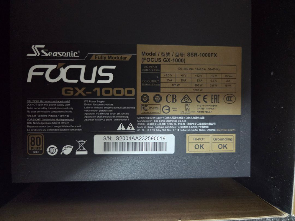시소닉 FOCUS GOLD GX-1000 풀모듈러 1000W 파워--1