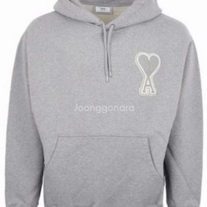 아미 빅로고 후드 M 그레이