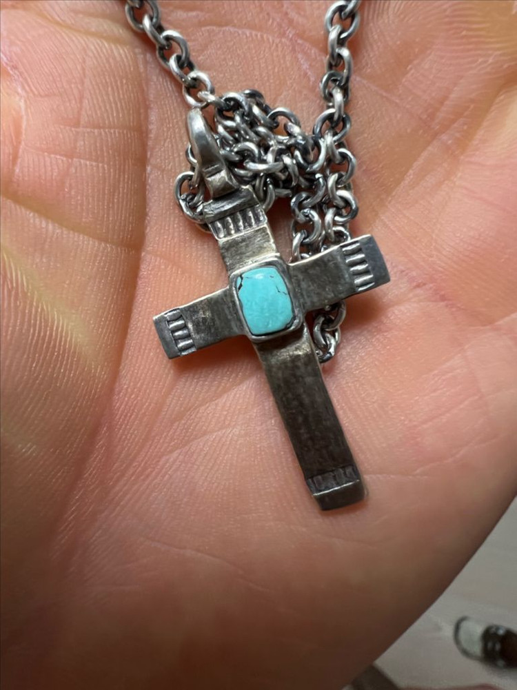 불레또 BULLETTO BP-N08 터키석 크로스 십자가 목걸이--3