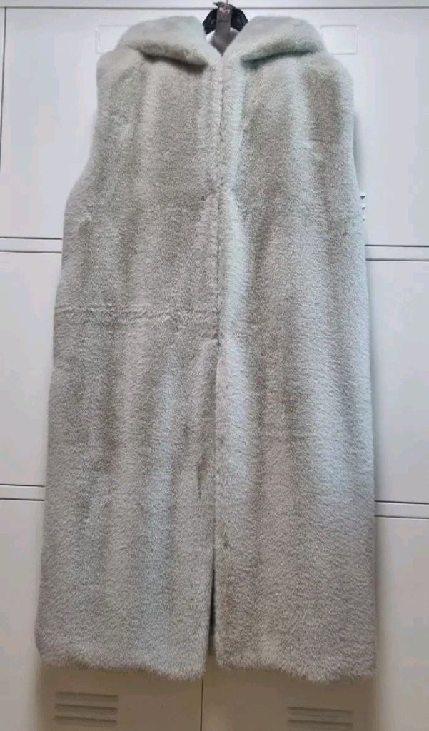 페이크 밍크 후드 퍼 베스트 - 프리 (벨트포함) 이미지