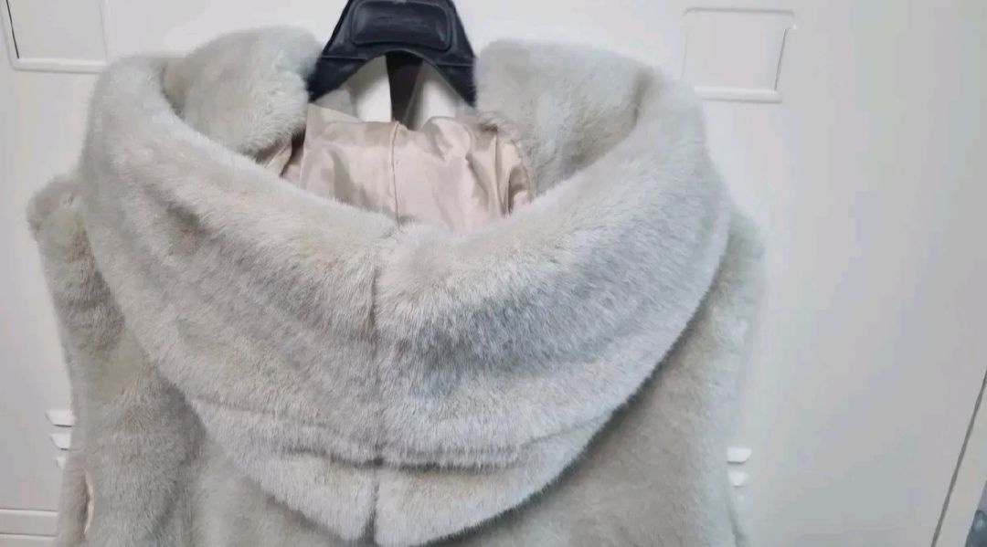 페이크 밍크 후드 퍼 베스트 - 프리 (벨트포함) 이미지