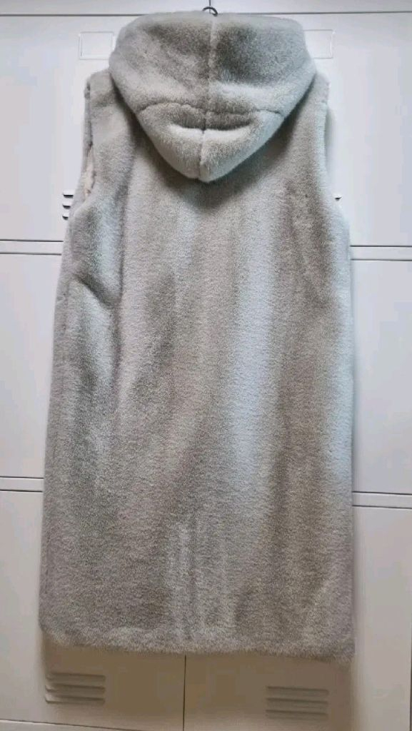 페이크 밍크 후드 퍼 베스트 - 프리 (벨트포함) 이미지