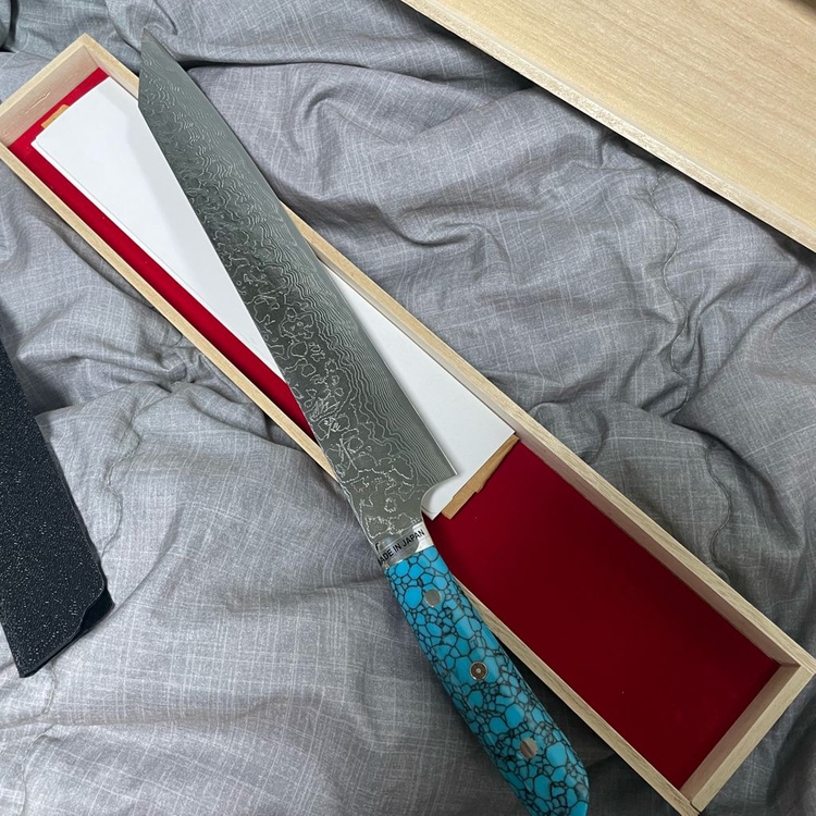 [주방칼]사지 r2 터키석 스지히키(스지히끼) 300--5