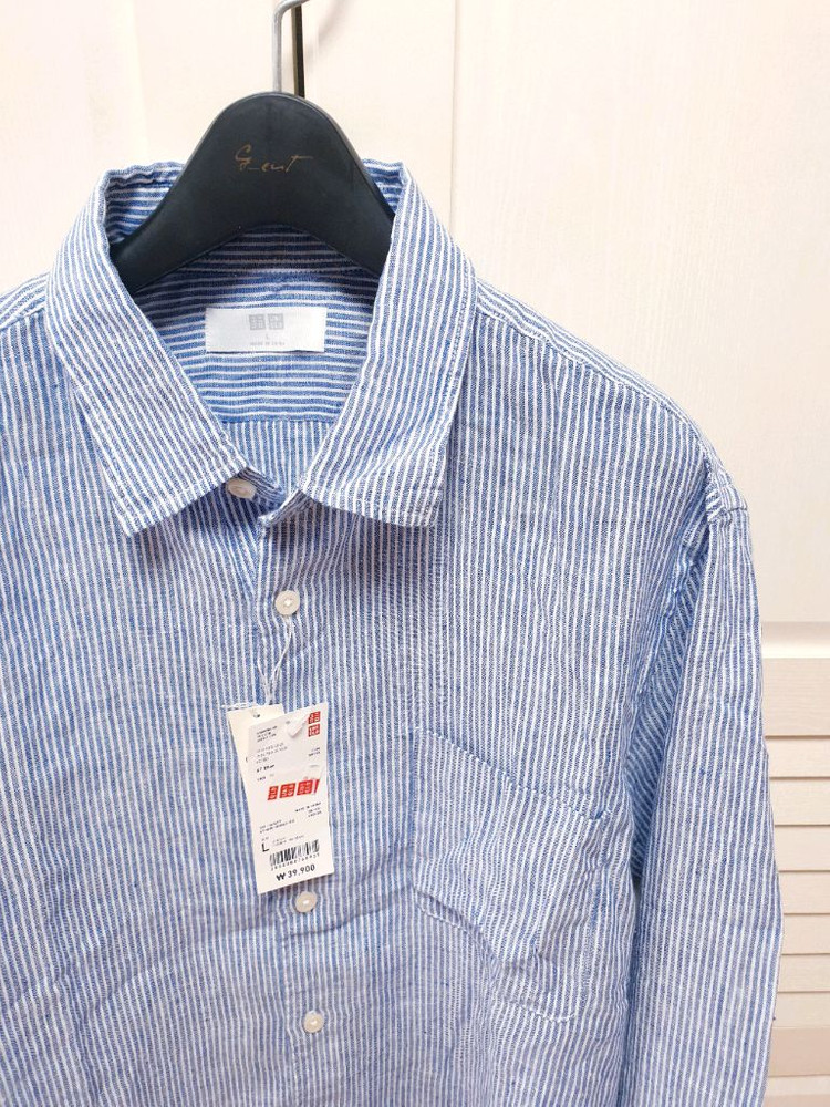 (미사용) 유니클로 프리미엄 리넨 셔츠 L--1