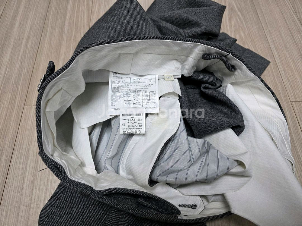 수트서플라이 이토마스 그레이 코버트 울 원 플리츠 팬츠 트라우저 / (PT01 버나드장 사르톨로지 에치젠야 로타 )--5