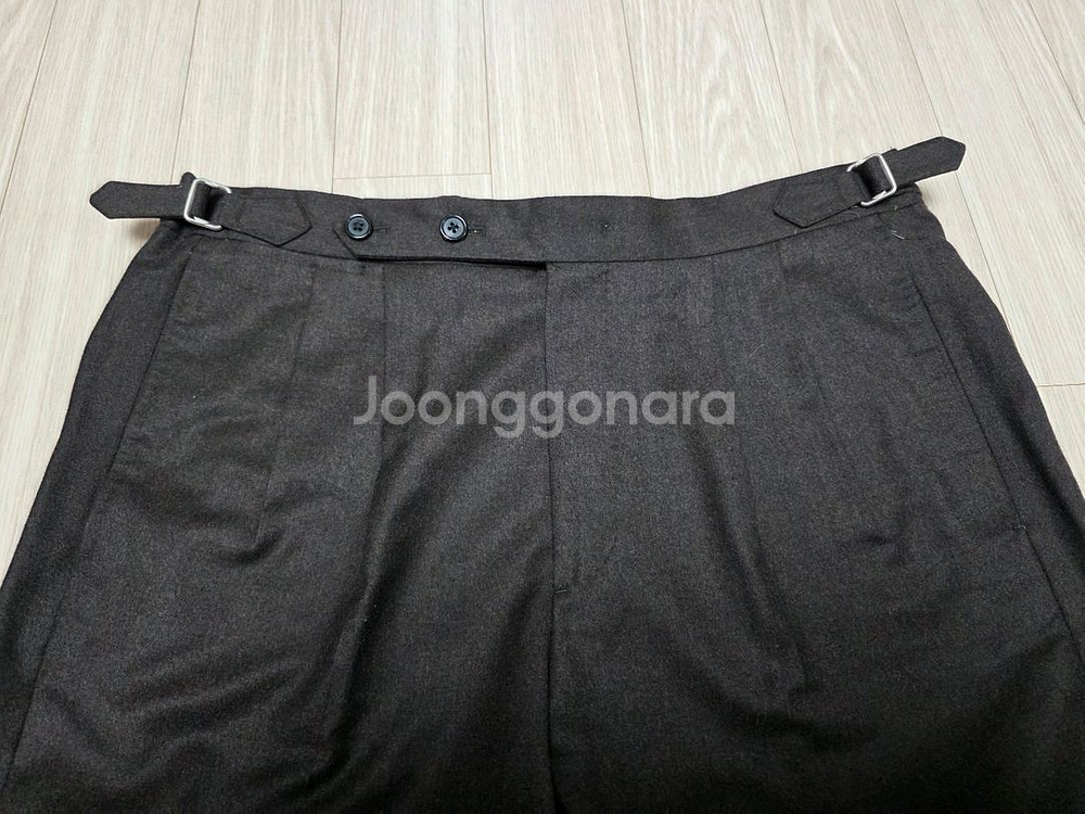 까사델사르토 다크브라운 플란넬 투 플리츠 팬츠 트라우저 / (사르톨로지 에치젠야 인코텍스 로타 테스토리아)--2