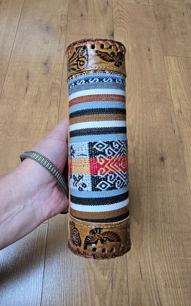 터키산 수공예 가죽&페브릭 원통형 필통--5