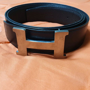 에르메스 H 버클 남성 벨트 블랙/브라운