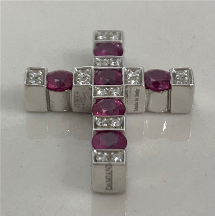 [L] 다미아니 벨에포크 화이트골드 루비 다이아 목걸이 라지사이즈 펜던트 이미지