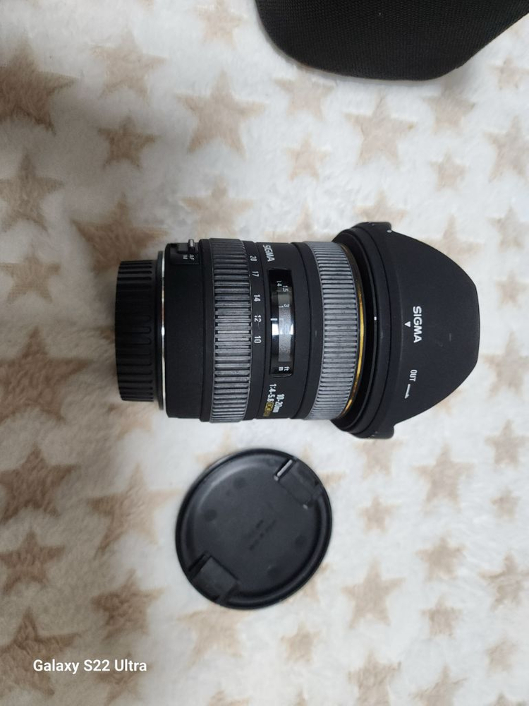Canon.시그마 10-20mm f4-5.6 캐논 크롭바디용.파우치.본체.UV필터.후드.본체앞.뒤캡.전체포함1500--3
