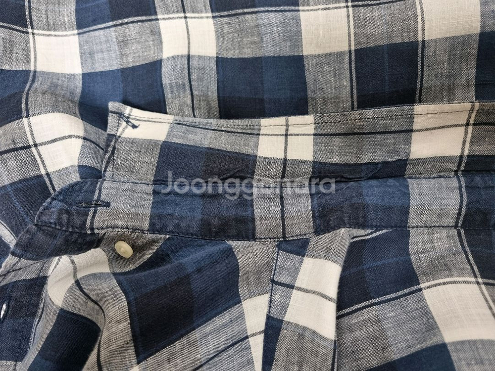 남성 라코스테 린넨 마 멀티 체크 긴팔 남방 셔츠--6