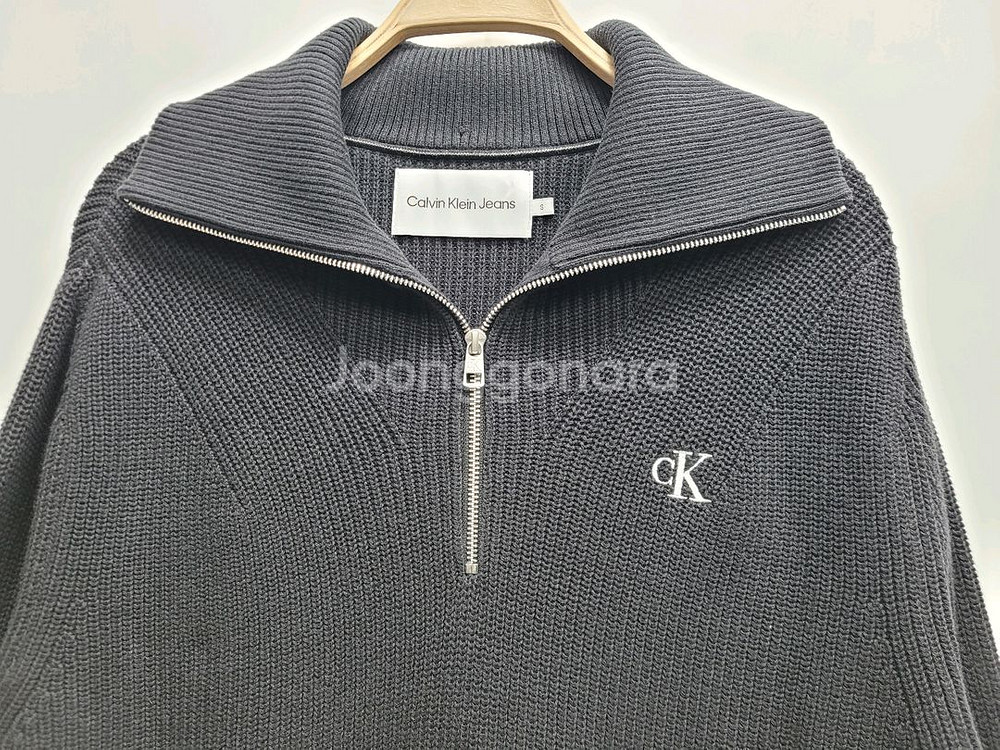 캘빈클라인 23FW 하프 집업 니트 스웨트 / 남 S (95) 블랙--4