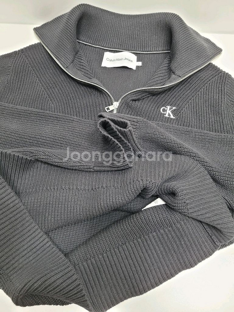 캘빈클라인 23FW 하프 집업 니트 스웨트 / 남 S (95) 블랙--6