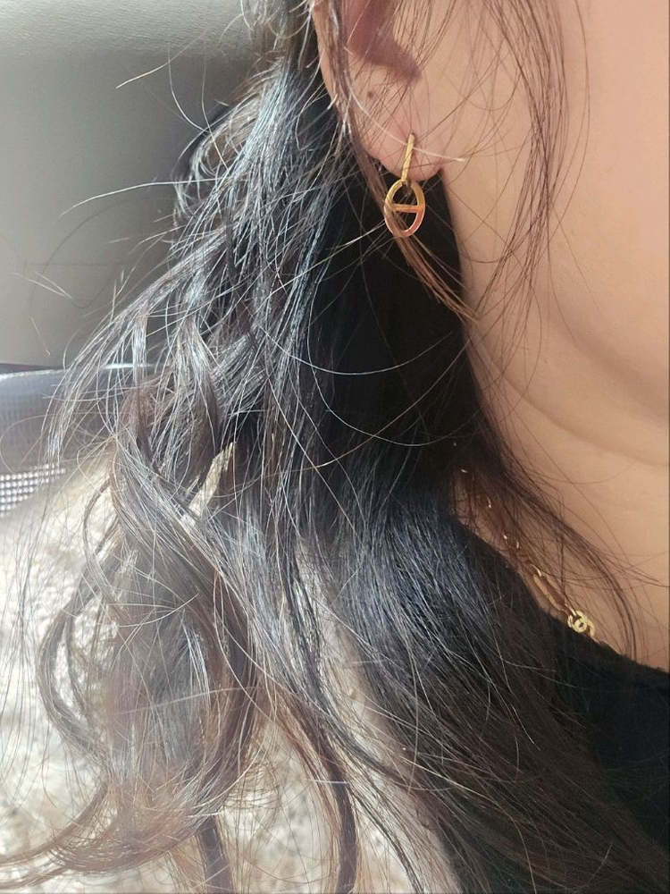 18k핑크골드 귀걸이--9