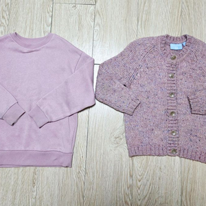 유니클로 탑텐키즈 여아옷 상의 ,가디건니트 2벌일괄