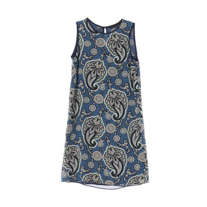 마시모두띠 네이비 페이즐리 민소매 나시 튜닉원피스