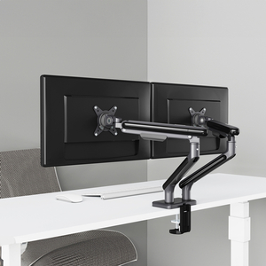 주연테크 캐리암 듀얼 블랙 가정용 사무용 모니터암 거치대 360도 각도조절 클램프 홀 이미지