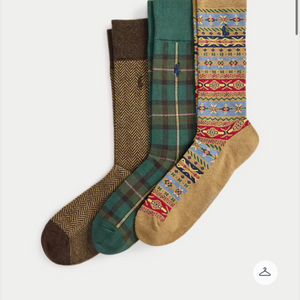 폴로 랄프로렌 패턴 양말 3팩 새제품