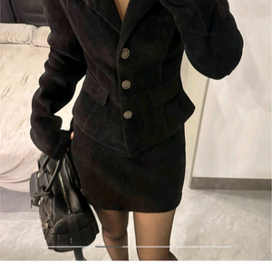 코듀로이 자켓 미니스커트 투피스