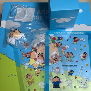 미개봉)메디큐브 짱구 흰둥이 윙크 짱구 피규어+스티커