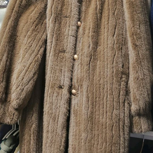 브라운 페이크밍크 퍼 롱코트(미착용)