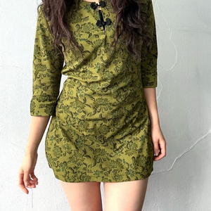 오리엔탈 미니 치파오 원피스 드레스