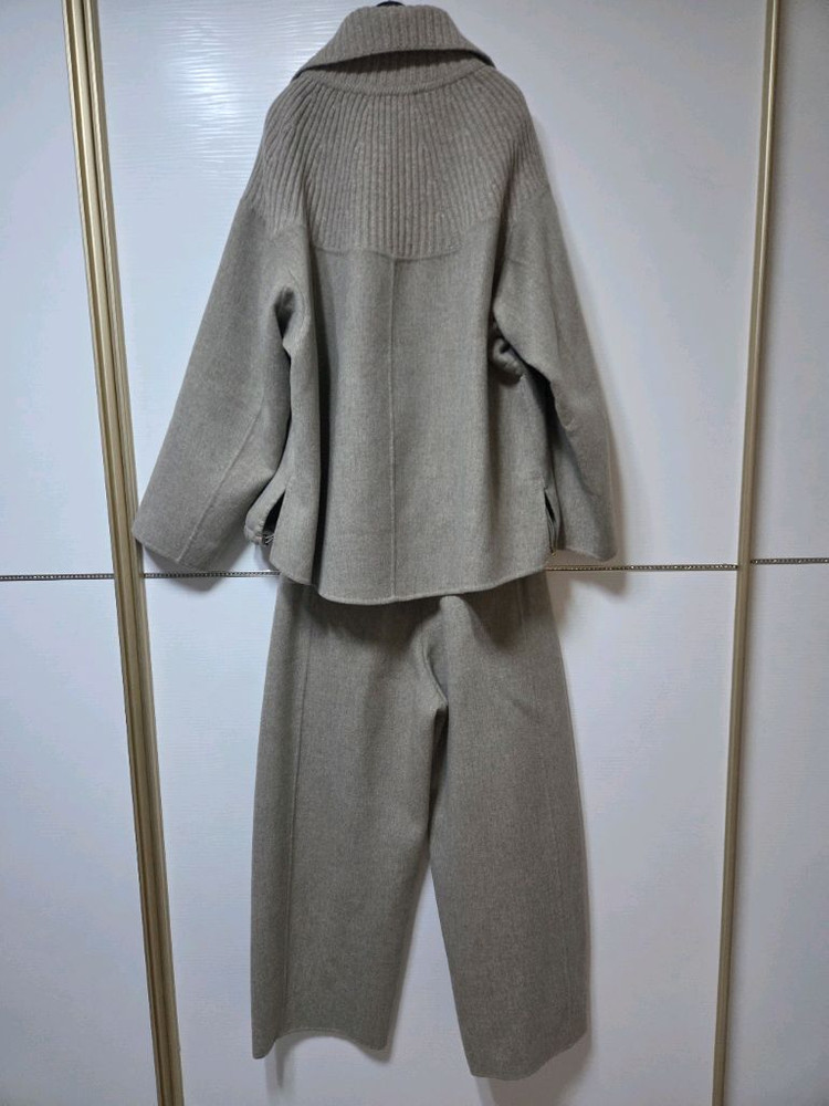 한섬 시스템 25fw 캐시미어 블렌드 집업자켓+팬츠 셋업 55 (새것)--11