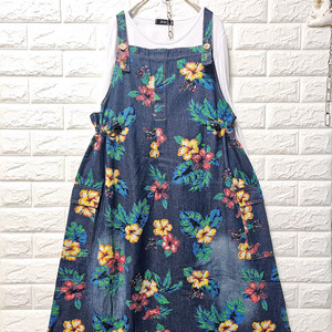 플라워멜빵롱원피스