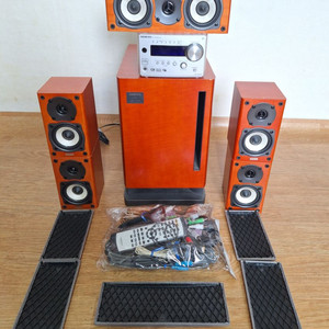 온쿄 5.1 빈티지 홈시어터 스피커 세트 레트로 이미지