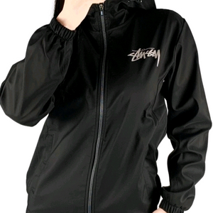 스투시 블랙 바람막이 후드 자켓