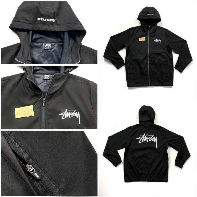 스투시 블랙 바람막이 후드 자켓--1